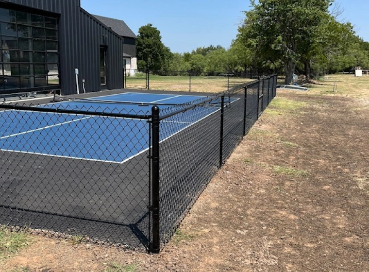 half height black chain link fence